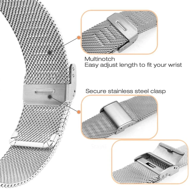 Alt view image 4 of 7 - Stainless Steel Mesh Band for Fitbit Charge 6 / Charge 5, Quick Release Metal Adjustable Women and Men Wristband Strap Compatible with Fitbit Charge 5