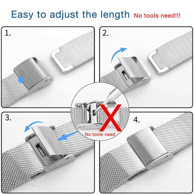 Alt view image 7 of 7 - Stainless Steel Mesh Band for Fitbit Charge 6 / Charge 5, Quick Release Metal Adjustable Women and Men Wristband Strap Compatible with Fitbit Charge 5