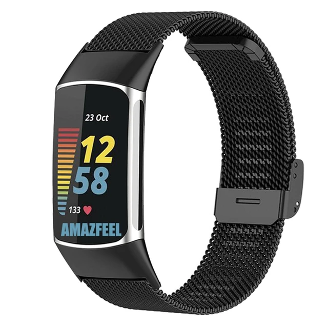 Alt view image 2 of 6 - Stainless Steel Mesh Band for Fitbit Charge 6 / Charge 5, Quick Release Metal Adjustable Women and Men Wristband Strap Compatible with Fitbit Charge 5
