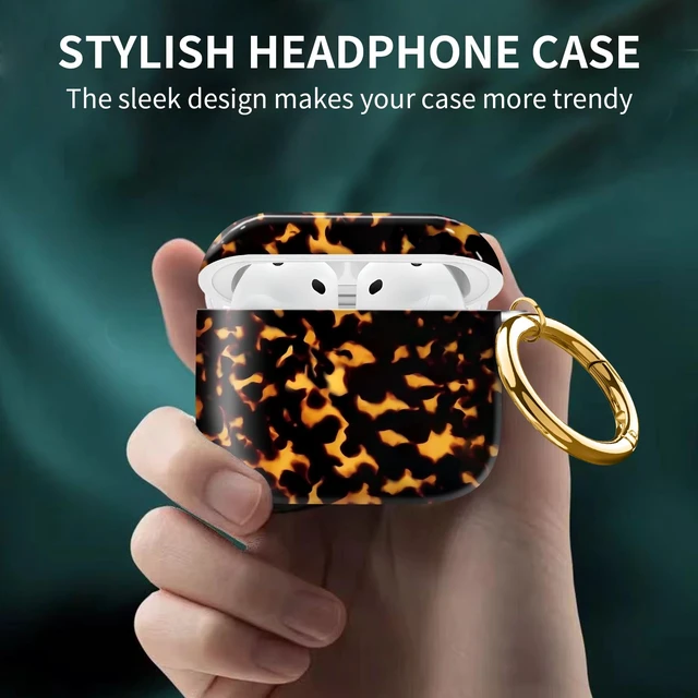 Alt view image 2 of 6 - Compatible with AirPods 4th Generation Case 2024, Shockproof Cover with Golden Buckle for Women & Girls, Protective Anti-Drop Design(Cute Luxury Leopard)