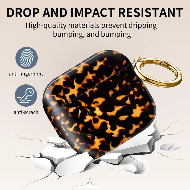 Alt view image 4 of 6 - Compatible with AirPods 4th Generation Case 2024, Shockproof Cover with Golden Buckle for Women & Girls, Protective Anti-Drop Design(Cute Luxury Leopard)