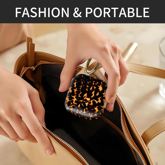 Alt view image 5 of 6 - Compatible with AirPods 4th Generation Case 2024, Shockproof Cover with Golden Buckle for Women & Girls, Protective Anti-Drop Design(Cute Luxury Leopard)