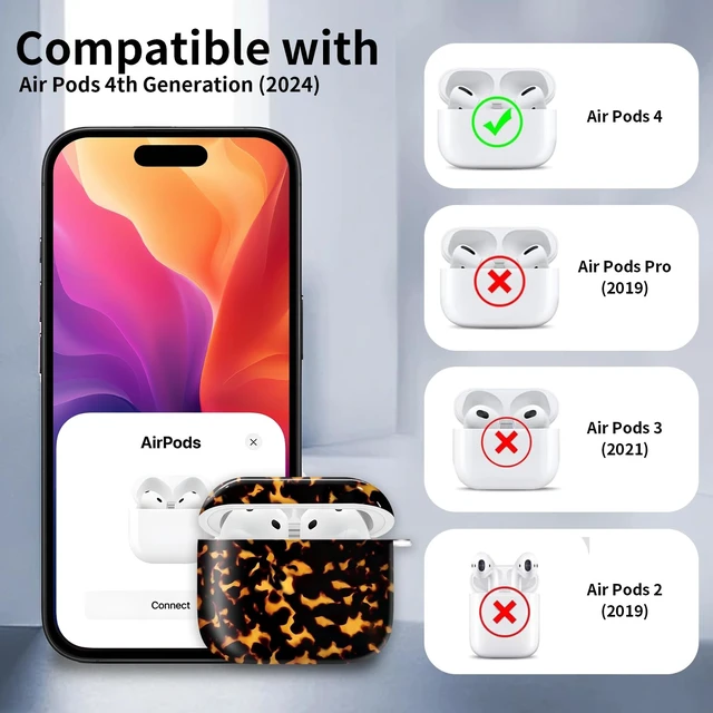 Alt view image 6 of 6 - Compatible with AirPods 4th Generation Case 2024, Shockproof Cover with Golden Buckle for Women & Girls, Protective Anti-Drop Design(Cute Luxury Leopard)