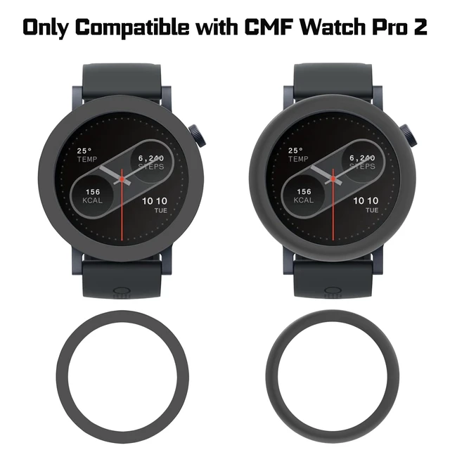 Alt view image 2 of 7 - 2 Pack Bezel Ring for CMF Watch Pro 2 Smartwatch, Replacement Metal Bezel Protector Case Accessories for CMF Watch Pro 2 Smartwatch for Men Women(Dark Grey)