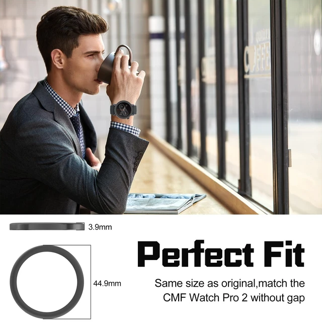 Alt view image 5 of 7 - 2 Pack Bezel Ring for CMF Watch Pro 2 Smartwatch, Replacement Metal Bezel Protector Case Accessories for CMF Watch Pro 2 Smartwatch for Men Women(Dark Grey)