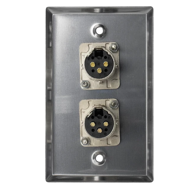 Alt view image 5 of 7 - Saga XLR-F2 Single-Gang Wall Plate w/ (2) Female XLR Connectors