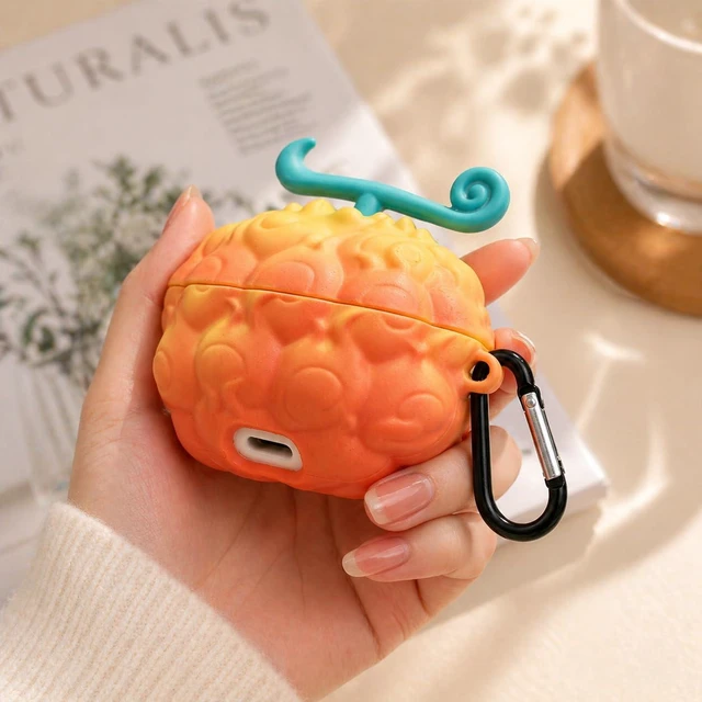 Alt view image 6 of 6 - 3D Orange Fantasy Fruit Case for AirPods Pro 3 with Carabiner Soft Silicone Cover with Wired and Wireless Charging Access, Textured Grip and Clip-On Carry for Daily Carry and Travel