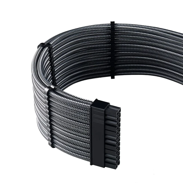 Alt view image 3 of 4 - Pro ModMesh Sleeved 12VHPWR StealthSense Cable Extension Kit (Carbon, 16-pin to Triple 8-pin)
