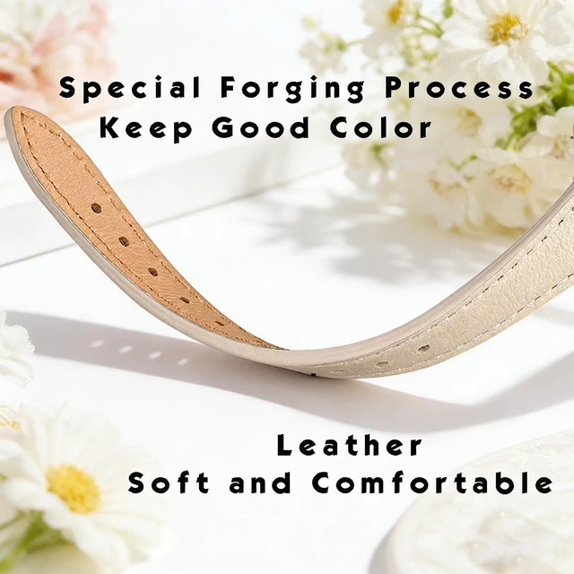 Alt view image 4 of 5 - Slim Leather Band Compatible with Fitbit Inspire 3 Women Leather Strap,Thin,Wristband,for Fitbit Inspire 3 Bands