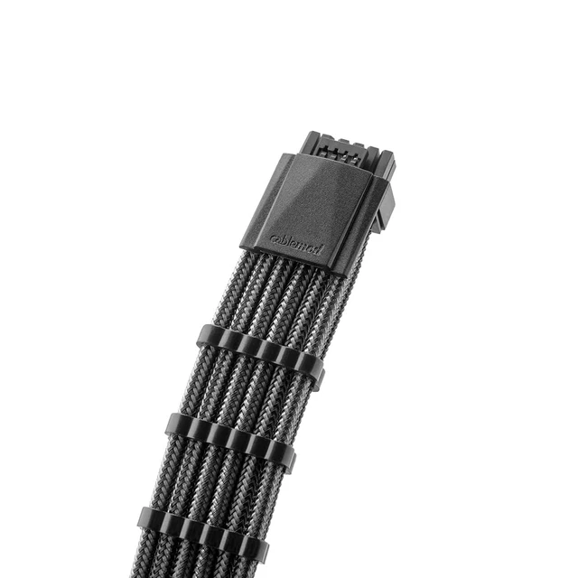 Alt view image 4 of 4 - Pro ModMesh Sleeved 12VHPWR StealthSense Cable Extension Kit (Carbon, 16-pin to Triple 8-pin)