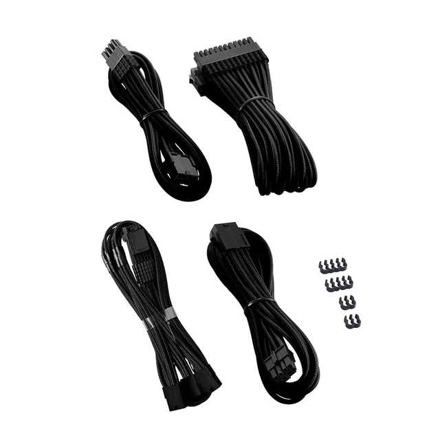Alt view image 2 of 4 - Pro ModMesh Sleeved 12VHPWR StealthSense Cable Extension Kit (Black, 16-pin to Triple 8-pin)