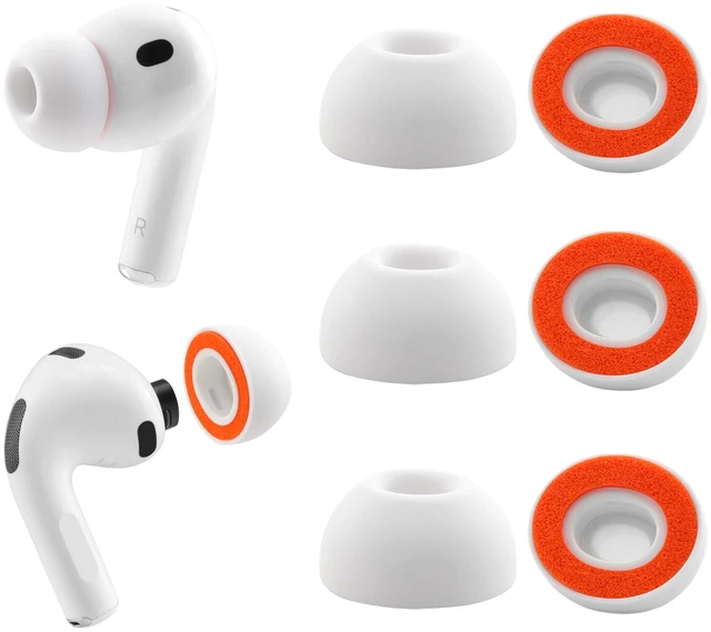 Main image of Replacement Foam Ear Tips for AirPods Pro 3 Silicone Shield (L) Ultimate Comfort, 3 Pairs (White, Large)