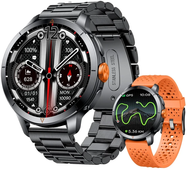 Main image of Rugged Smartwatch 1.6 in AMOLED GPS 5ATM Waterproof SOS Compass 1.6 inch always-on AMOLED, built-in GPS, 5ATM waterproof, SOS button, hiking ready