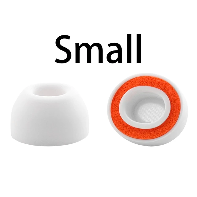 Alt view image 5 of 5 - Replacement Foam Ear Tips for AirPods Pro 3 Silicone Shield (S) Ultimate Comfort, 3 Pairs (White, Small)