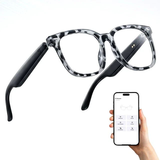 Main image of Smart Bluetooth Glasses with Built-in Microphone and Speaker Smart Wireless Headphone Glasses with Real-Time Translation,Voice Control,ChatGPT,Music & Hands-Free Calls for Men and Women