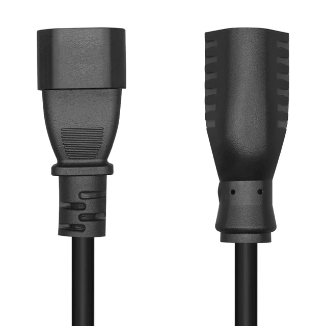 Alt view image 2 of 7 - IEC 320 C14 to NEMA 5-15R Power Cord, 5-Pack, 1FT 18AWG, 10-15A 125/250V, UL Listed, For Server, PDU, UPS, Desktop, Monitor