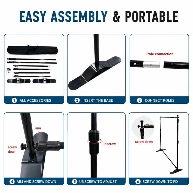Alt view image 5 of 7 - Heavy Duty Backdrop Banner Stand 8x8 Ft Adjustable Frame 8x8 Ft backdrop stand with adjustable frame and carrying bag, ideal for photo booths, parties, trade shows, and exhibitions