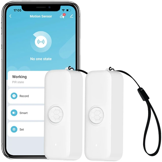 Main image of WiFi Smart Motion Sensor: Wireless PIR Motion Detector for Home Security, Infrared Motion Sensor with App Notification Alert, Support Voice Command Via Alexa (2-Pack)