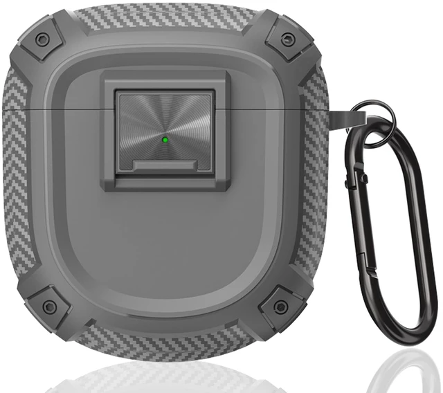 Main image of Case for Bose QuietComfort Ultra Earbuds (2023) / Bose QuietComfort Earbuds II (2022), Shockproof Protective Cover for Bose QC Ultra Earbuds Case with Secure Lock and Carabiner (Gray)