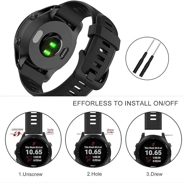 Alt view image 2 of 5 - Waterproof Band Compatible with Forerunner 945/935 Watch Band Soft Silicone Breathable Sports Adjustable Replacement Wristbands for Women Men, Black
