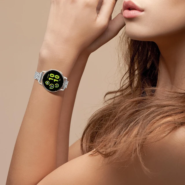 Alt view image 6 of 7 - 18mm Bling Metal Compatible with Garmin Venu 4 41mm Watch Band/Venu 3S 41mm/Vivoactive 4S/Vivomove 3S/Venu 2S/Forerunner 255S 265S, Metal Rhinestone Bling Bracelet Wristband for Women Men