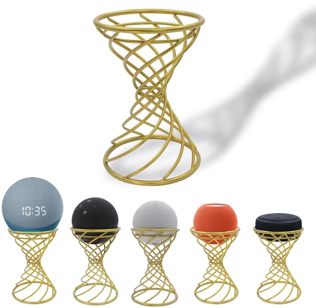 Main image of Smart Speaker Table Stand Decorative Holder for Echo Dot 3rd/4th/5th Gen, Echo 4th/5th Gen, Echo Glow, Apple Homepod Mini and Google Home Mini/Nest Mini (Golden Yellow)