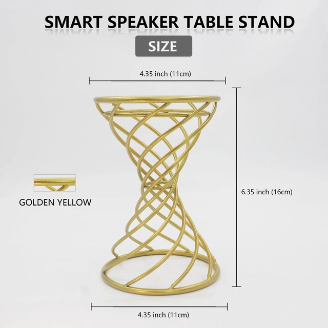Alt view image 7 of 7 - Smart Speaker Table Stand Decorative Holder for Echo Dot 3rd/4th/5th Gen, Echo 4th/5th Gen, Echo Glow, Apple Homepod Mini and Google Home Mini/Nest Mini (Golden Yellow)