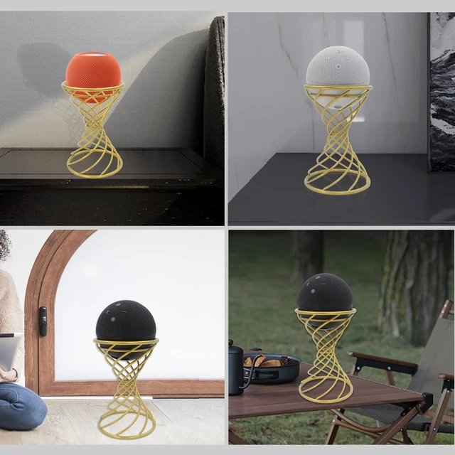 Alt view image 5 of 7 - Smart Speaker Table Stand Decorative Holder for Echo Dot 3rd/4th/5th Gen, Echo 4th/5th Gen, Echo Glow, Apple Homepod Mini and Google Home Mini/Nest Mini (Golden Yellow)