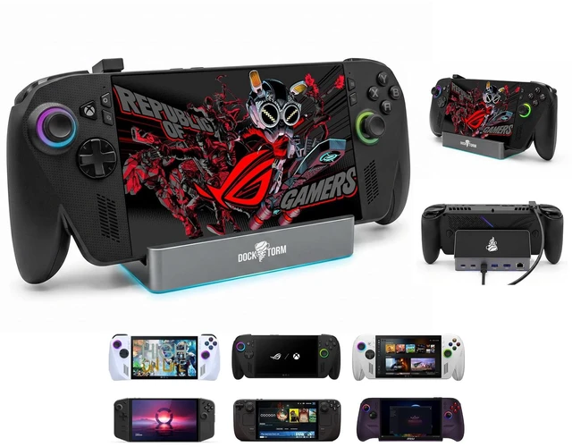 Main image of 11-in-1 RGB Docking Station for ROG Xbox Ally/ROG Ally X/ROG Ally 4K@120Hz HDMI, 140W PD Input, Gigabit Ethernet, 10Gbps USB, SD/TF Card Slots, Compatible with Steam Deck, Legion Go, MSI Claw