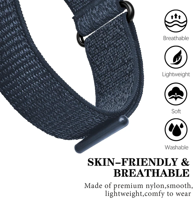 Alt view image 2 of 7 - Nylon Wristband Compatible with Hume Band 2.0 Soft Breathable Hook-and-Loop Adjustable Sport Replacement Strap for Women Men
