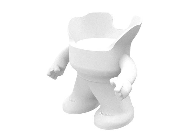 Alt view image 5 of 7 - Alexa Smart Speaker Echo Dot 4th or 5th Gen Desktop Stand Stand Mr. Bill (White)