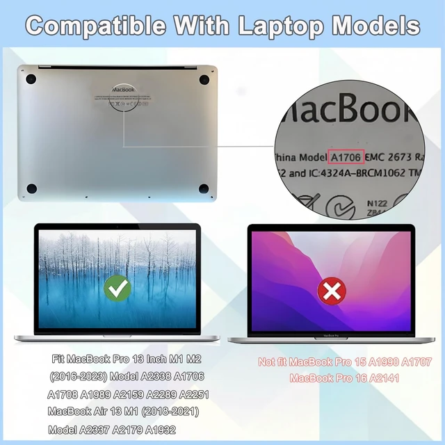 Alt view image 2 of 7 - 2 Pack Tempered Glass Screen Protector for MacBook Pro 13 Inch M1 M2 (2016-2023) Model A2338 A1706 A1708 A1989 A2159 A2289 A2251 MacBook Air 13 M1 (2018-2021) Model A2337 A2179 A1932