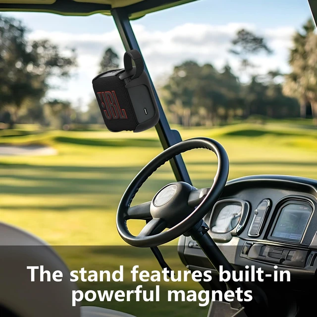 Alt view image 5 of 7 - Shockproof Magnetic Case Holder for JBL GO 4 Speaker, with Anti-Slip Strap,3 in 1 Mount for Refrigerator, Bicycle, Golf Cart, Pole, Motorcycle, RV, ATV, Wall, etc