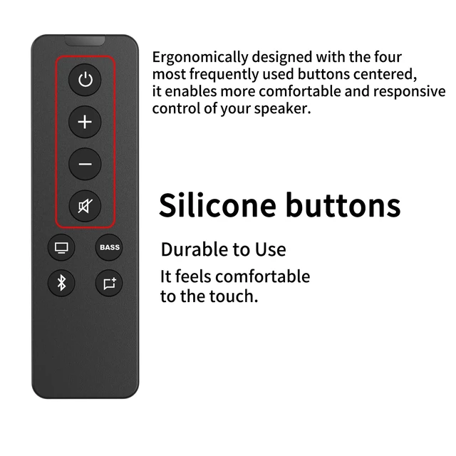 Alt view image 4 of 5 - New Remote Control for Bose Solo 5 10 15 Series II for Bose TV Speaker/ 732522-1110 418775 431974 845194 838309-1100 TV Soundbar Sound System with CR2032 Battery Inside