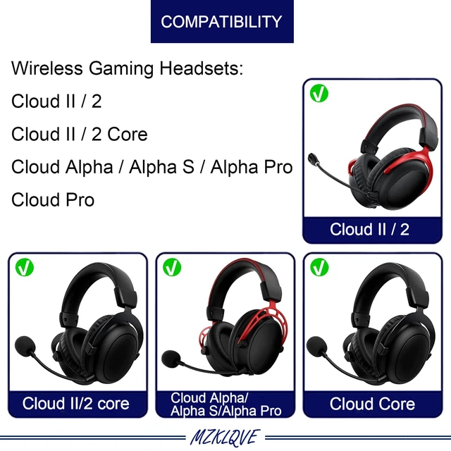 Alt view image 2 of 5 - Cloud Alpha Hinge Clamps - Replacement Hinge Side Buckles Parts for HyperX Cloud Alpha/Alpha S/Alpha Pro, Cloud 2/Cloud II/Cloud 2 Core/Cloud Core Wireless Gaming Headsets (Left + Right)