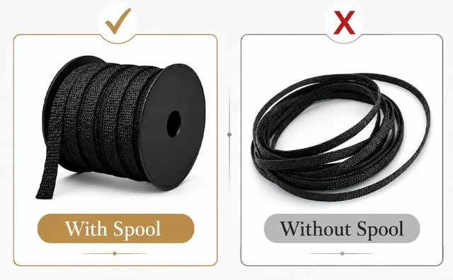 Alt view image 2 of 6 - 100 Feet - 1/2 Inch Braided Wire Loom PET Cable Loom Expandable Braided Sleeving Wire Sleeve for AutomotiveTV, Computer, Home Theater, Black