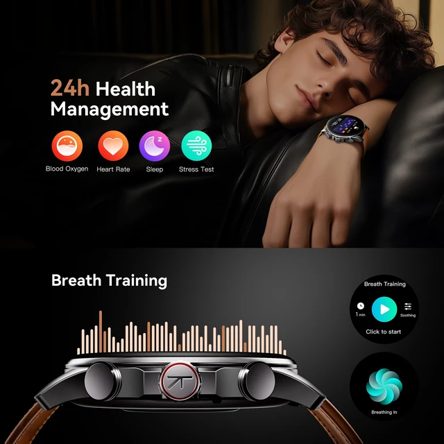Alt view image 5 of 7 - Smart Watch for Men Women, Compatible with Android & iPhone, 1.43" AMOLED Screen Fitness Tracker with Answer/Make Calls, IP68 Waterproof Heart Rate/Sleep/SpO2 Monitor, 100+ Sports Modes