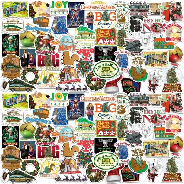 Main image of National Lampoons Christmas Vacation 200 Sticker Pack Waterproof Vinyl Officially Licensed Christmas Vacation Stickers Great for Water Bottles, Skateboards, Luggage, Laptops, Bumpers & Cars