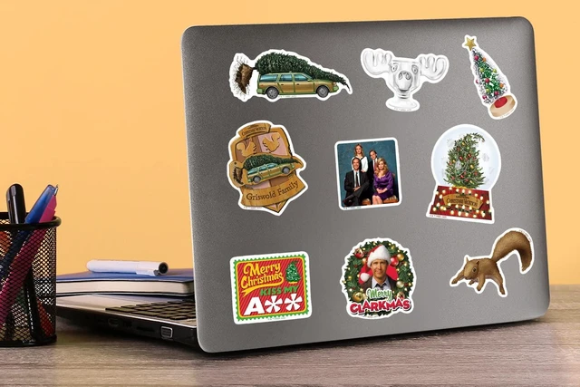 Alt view image 5 of 6 - National Lampoons Christmas Vacation 200 Sticker Pack Waterproof Vinyl Officially Licensed Christmas Vacation Stickers Great for Water Bottles, Skateboards, Luggage, Laptops, Bumpers & Cars