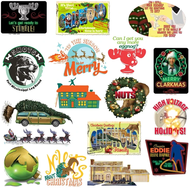 Alt view image 4 of 6 - National Lampoons Christmas Vacation 200 Sticker Pack Waterproof Vinyl Officially Licensed Christmas Vacation Stickers Great for Water Bottles, Skateboards, Luggage, Laptops, Bumpers & Cars