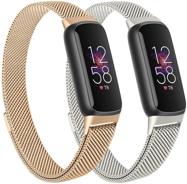 Main image of Mesh Metal Band Compatible with Fitbit Luxe Band, Stainless Steel Adjustable Loop Strap Women Men Replacement Bands for Luxe Health &-Fitness-Tracker