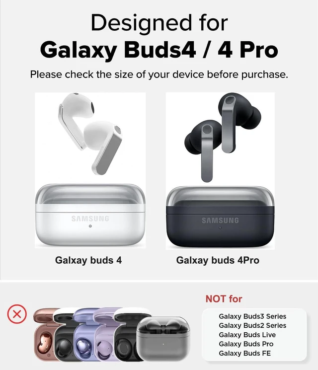Alt view image 7 of 7 - Case for Samsung Galaxy Buds4 & Buds 4 Pro (2026) - Gray Canvas Style Vegan Leather - Handmade Drop Protection Hard Shell Cover - Samsung Buds 4 Case Cover with Lanyard