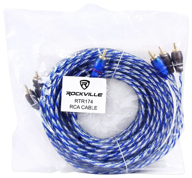 Alt view image 3 of 7 - RTR174 17 Foot 4 Channel Twisted RCA Cable Pair, 100% Copper Split Pin Connectors, Oxygen Free, Noise Rejection, Color Coded Channels, High Grade Audiophile Interconnect, Triple Shielded