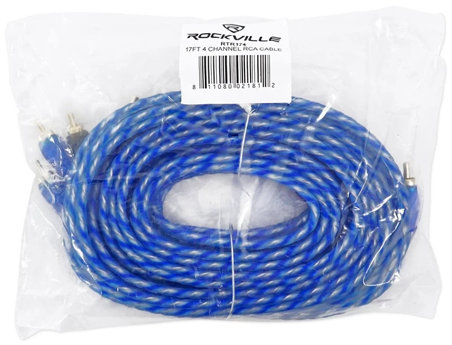Alt view image 7 of 7 - RTR174 17 Foot 4 Channel Twisted RCA Cable Pair, 100% Copper Split Pin Connectors, Oxygen Free, Noise Rejection, Color Coded Channels, High Grade Audiophile Interconnect, Triple Shielded