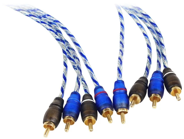 Alt view image 4 of 7 - RTR174 17 Foot 4 Channel Twisted RCA Cable Pair, 100% Copper Split Pin Connectors, Oxygen Free, Noise Rejection, Color Coded Channels, High Grade Audiophile Interconnect, Triple Shielded