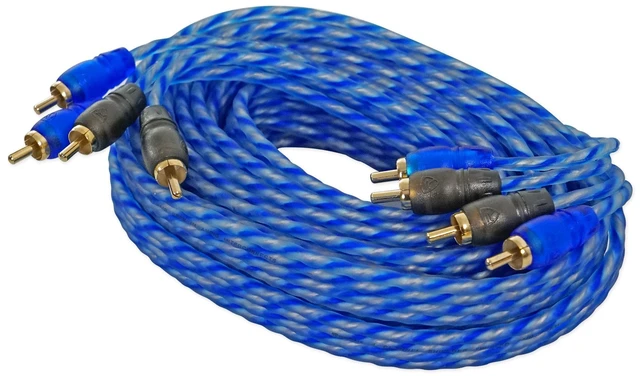Alt view image 5 of 7 - RTR174 17 Foot 4 Channel Twisted RCA Cable Pair, 100% Copper Split Pin Connectors, Oxygen Free, Noise Rejection, Color Coded Channels, High Grade Audiophile Interconnect, Triple Shielded