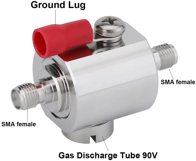 Alt view image 2 of 4 - SMA Lightning Arrestor Surge Protector with SMA Female to SMA Female Connector 0-6GHz