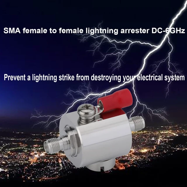 Alt view image 3 of 4 - SMA Lightning Arrestor Surge Protector with SMA Female to SMA Female Connector 0-6GHz