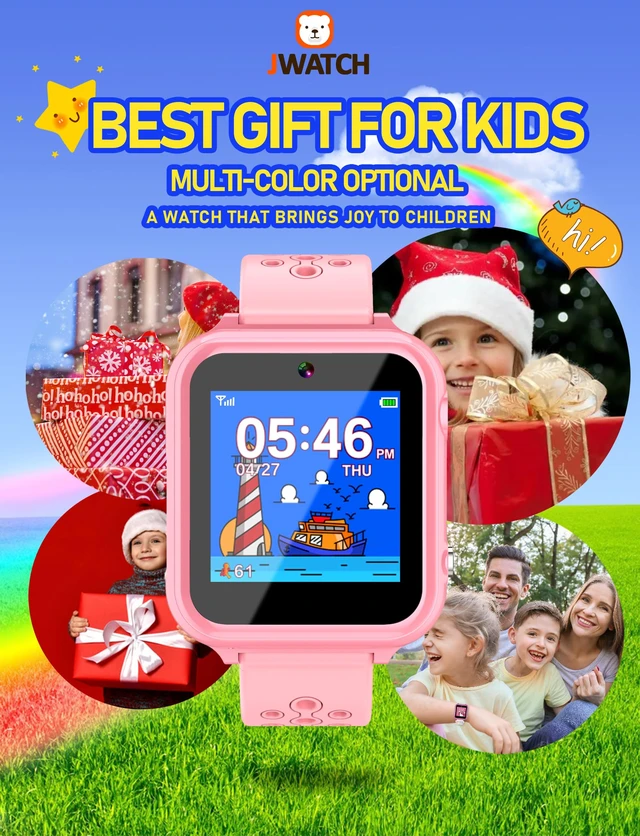 Alt view image 6 of 7 - Kids Smart Watch Phone Sos with 10 Stories 24 Puzzle Games Pedometer Alarm Clock Kids Watches Toys for 6 7 8 9 10 11 12 Boys Girls Gift for Birthday Christmas