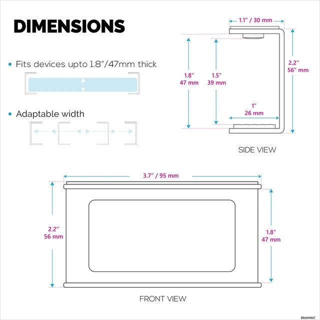 Alt view image 7 of 7 - Transparent Under Desk Laptop Holder Mount with Adhesive & Screw in, Devices Upto 1.8" Thick for Laptops, Macbooks, Surface, Cable Box, Routers, Keyboard, Modems, Network Switch & More